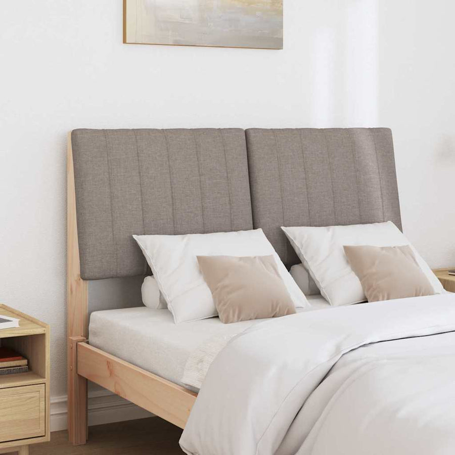 Gestoffeerd hoofdbord Taupe 120 cm Massief grenenhout