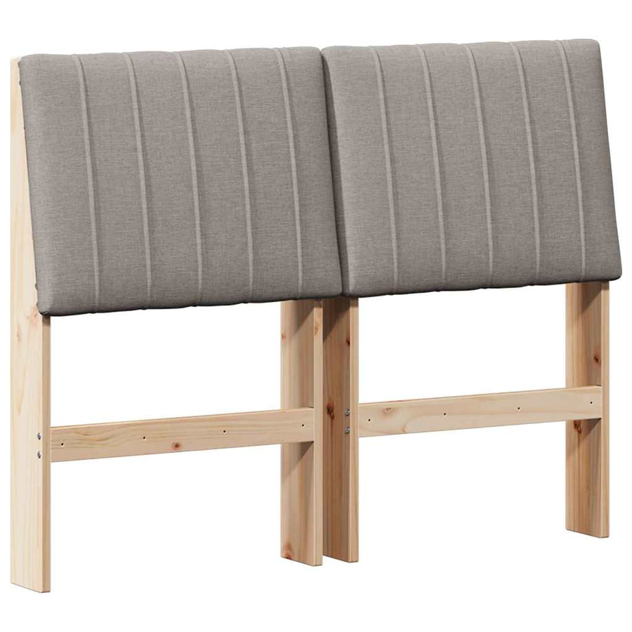 Gestoffeerd hoofdbord Taupe 120 cm Massief grenenhout