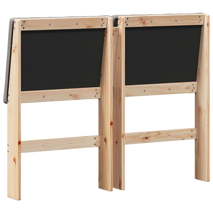 Gestoffeerd hoofdbord Taupe 120 cm Massief grenenhout