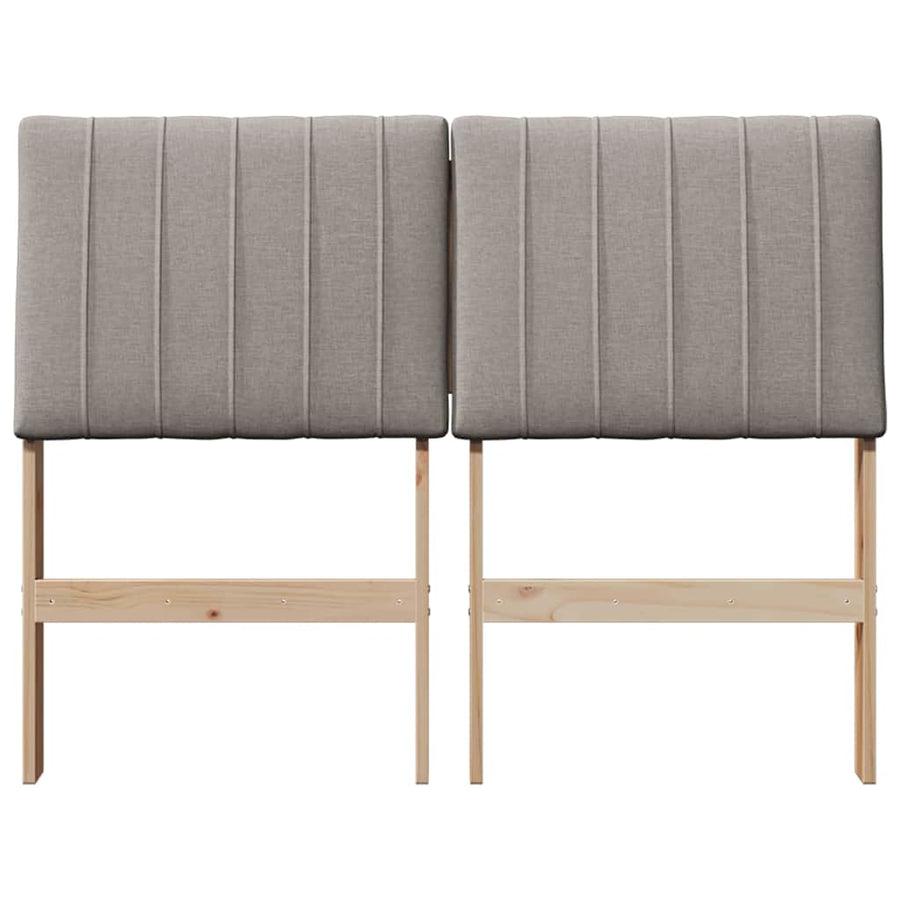 Gestoffeerd hoofdbord Taupe 120 cm Massief grenenhout