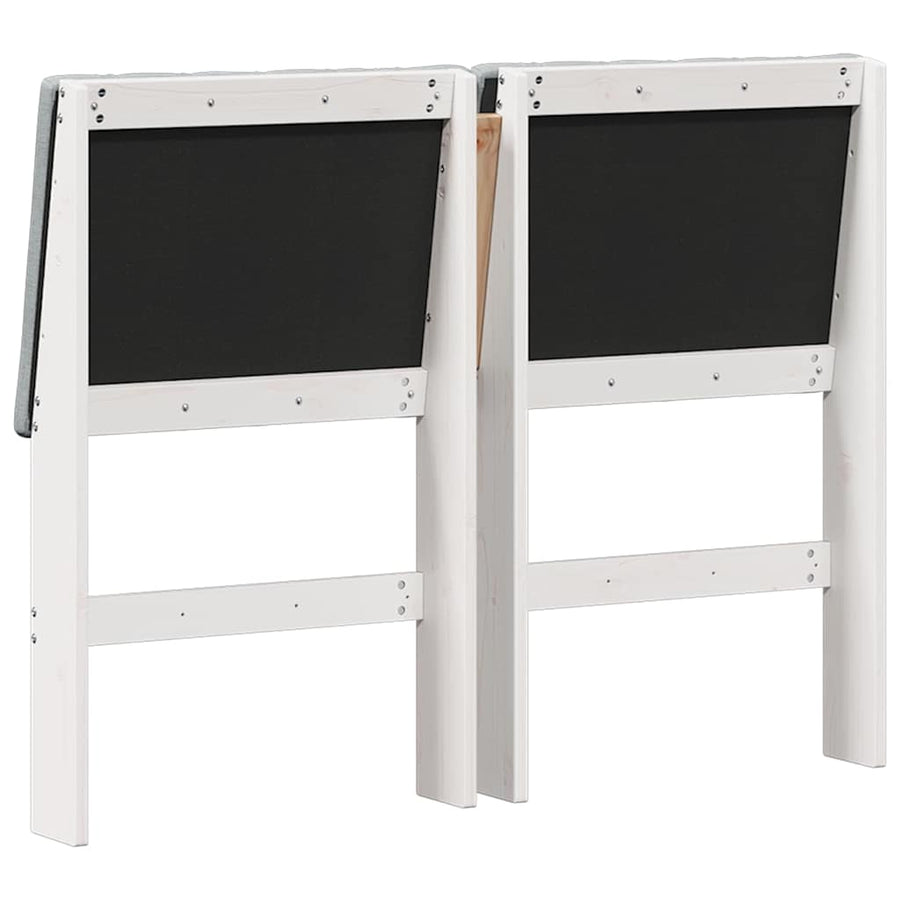 Gestoffeerd hoofdbord Lichtgrijs 120 cm Massief grenenhout