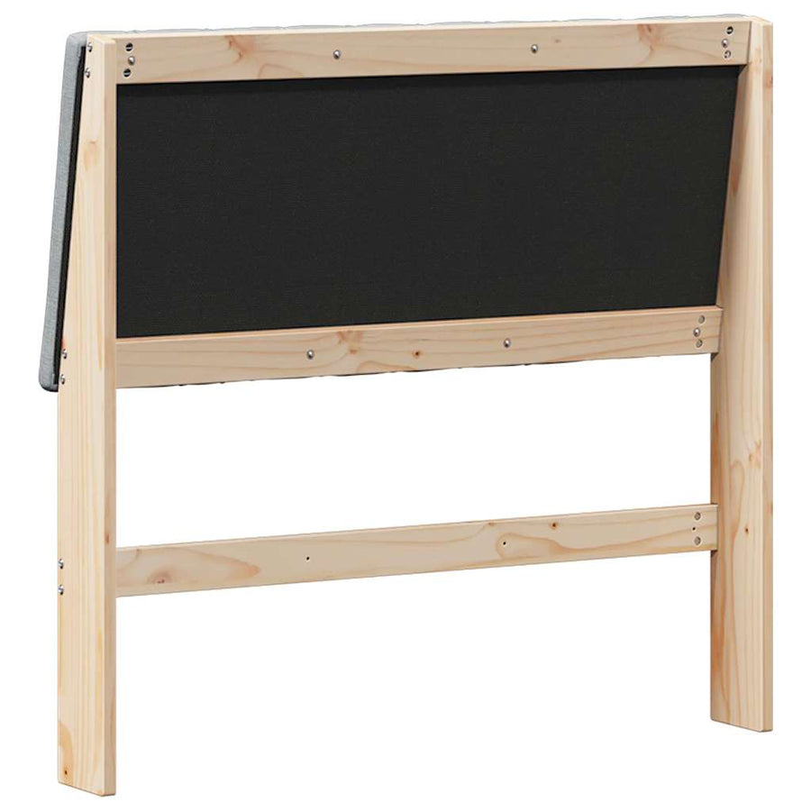 Gestoffeerd hoofdbord Lichtgrijs 100 cm Massief grenenhout