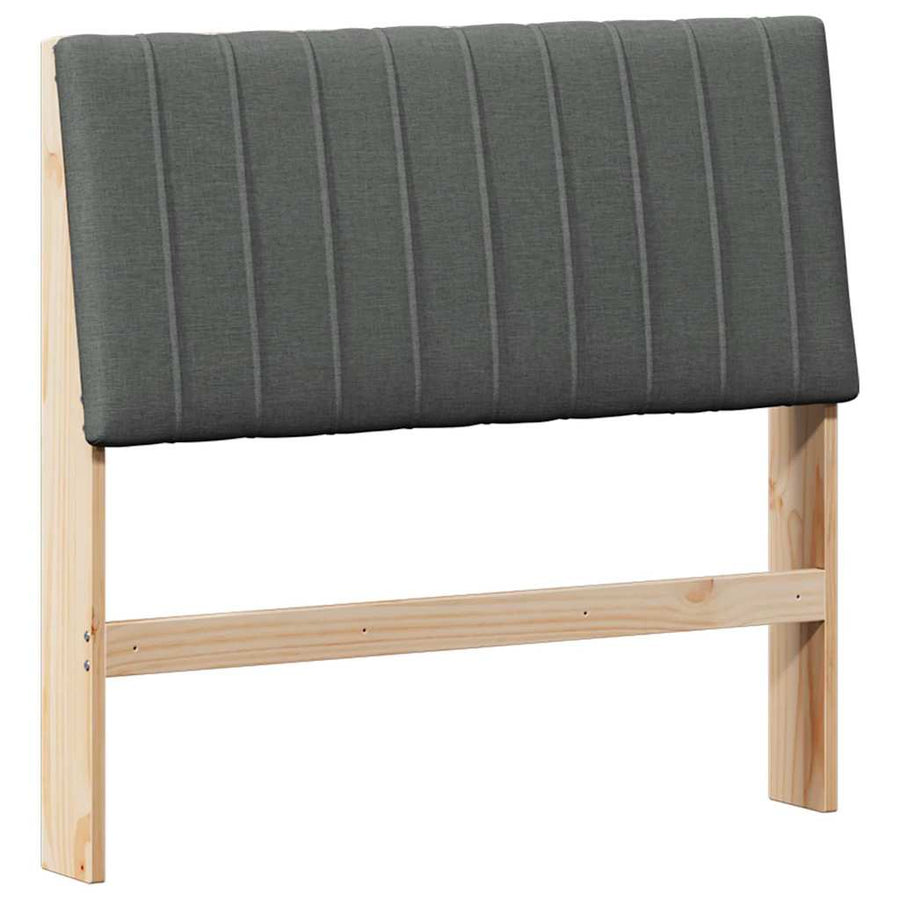 Gestoffeerd hoofdbord Donkergrijs 100 cm Massief grenenhout