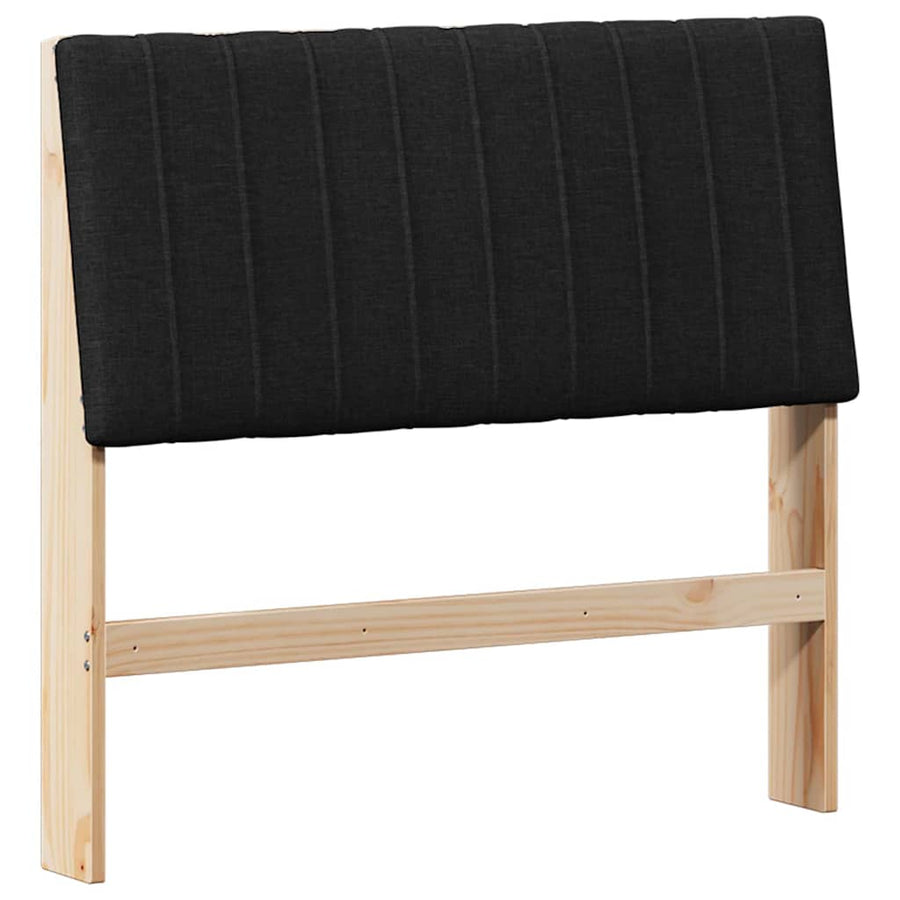 Gestoffeerd hoofdbord Zwart 100 cm Massief grenenhout