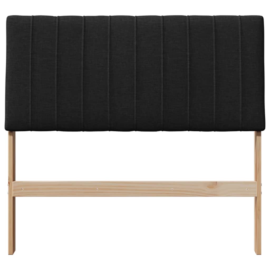 Gestoffeerd hoofdbord Zwart 100 cm Massief grenenhout