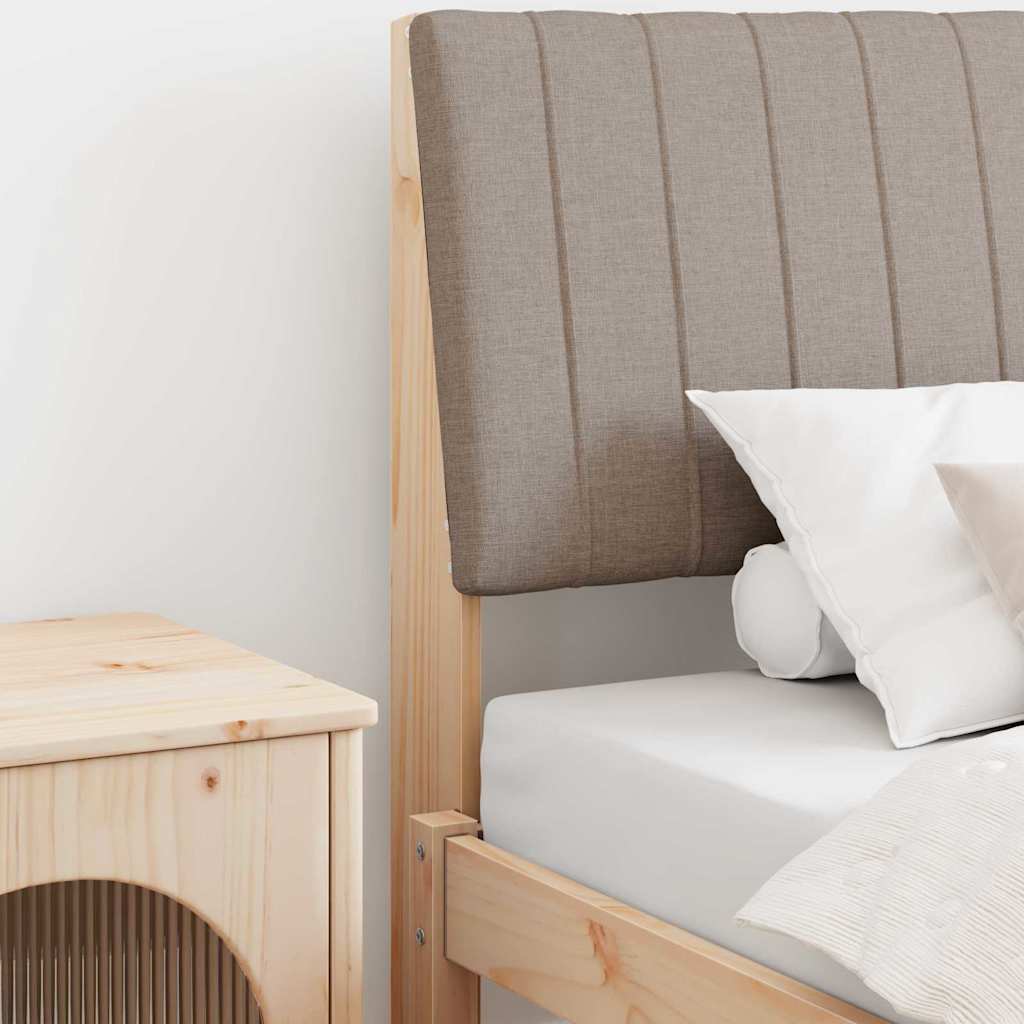 Gestoffeerd hoofdbord Taupe 100 cm Massief grenenhout