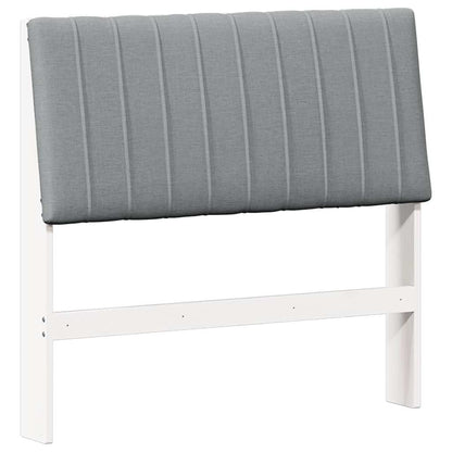 Gestoffeerd hoofdbord Lichtgrijs 100 cm Massief grenenhout