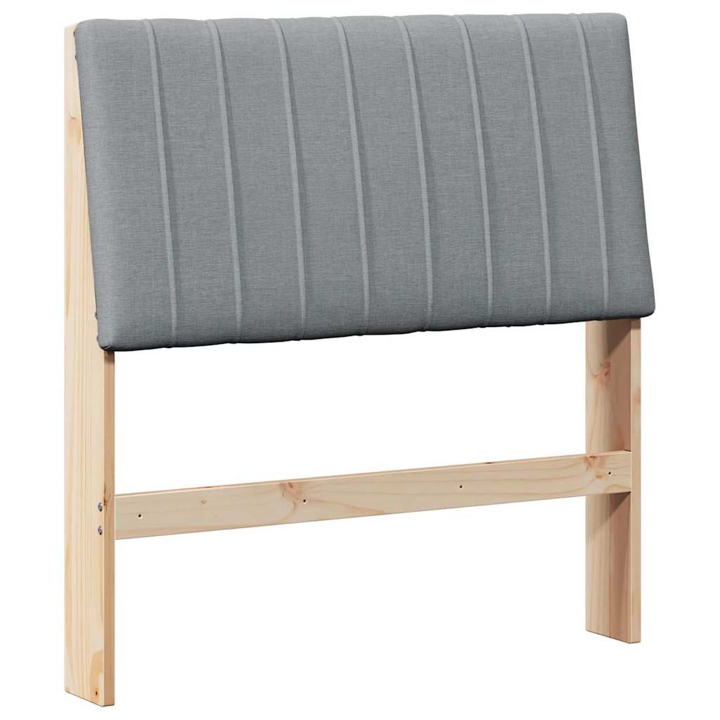 Gestoffeerd hoofdbord Lichtgrijs 90 cm Massief grenenhout