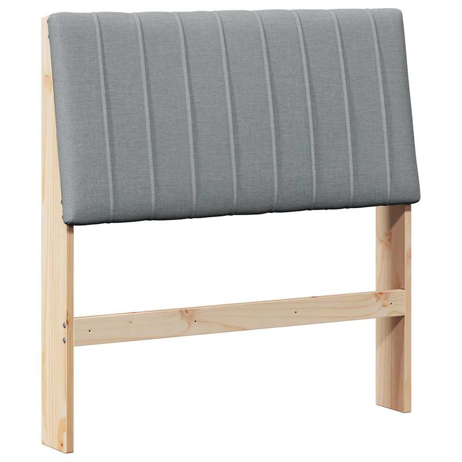 Gestoffeerd hoofdbord Lichtgrijs 90 cm Massief grenenhout