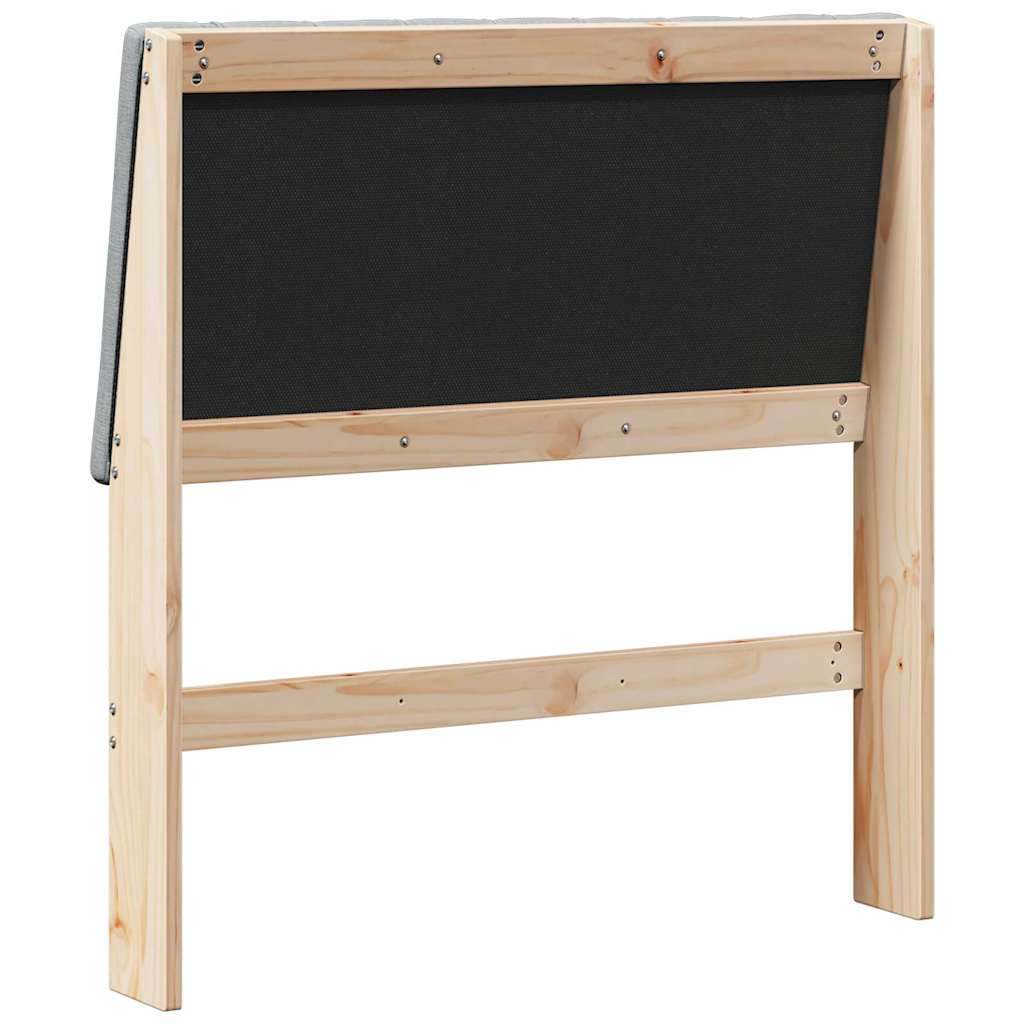 Gestoffeerd hoofdbord Lichtgrijs 90 cm Massief grenenhout