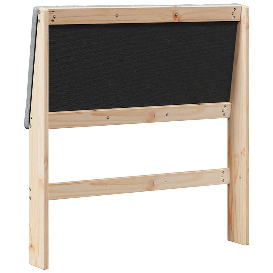 Gestoffeerd hoofdbord Lichtgrijs 90 cm Massief grenenhout