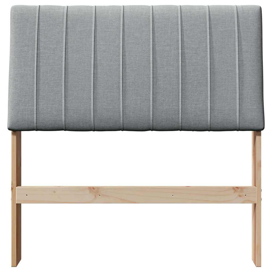 Gestoffeerd hoofdbord Lichtgrijs 90 cm Massief grenenhout