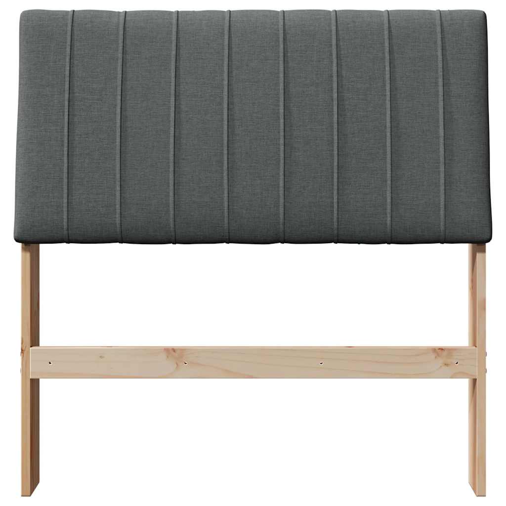 Gestoffeerd hoofdbord Donkergrijs 90 cm Massief grenenhout