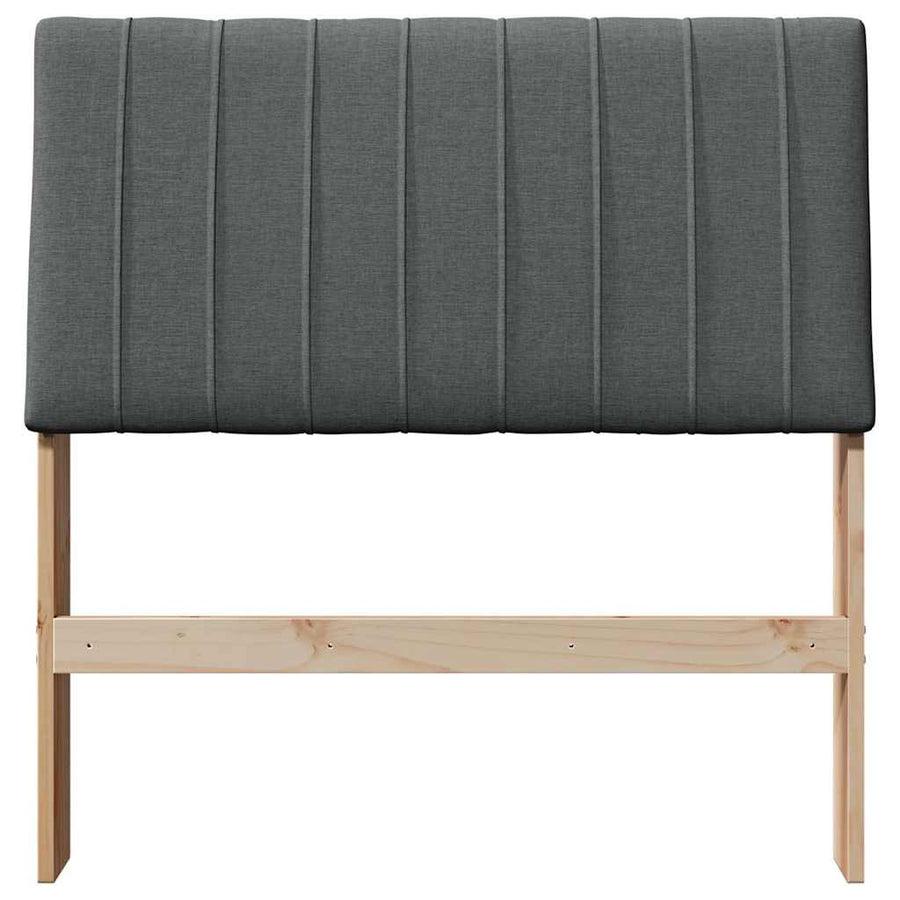 Gestoffeerd hoofdbord Donkergrijs 90 cm Massief grenenhout