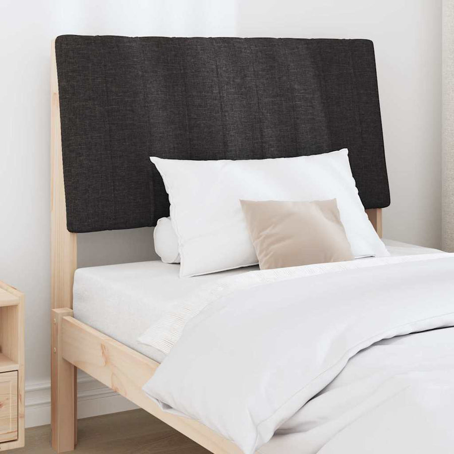 Gestoffeerd hoofdbord Zwart 90 cm Massief grenenhout