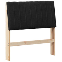 Gestoffeerd hoofdbord Zwart 90 cm Massief grenenhout