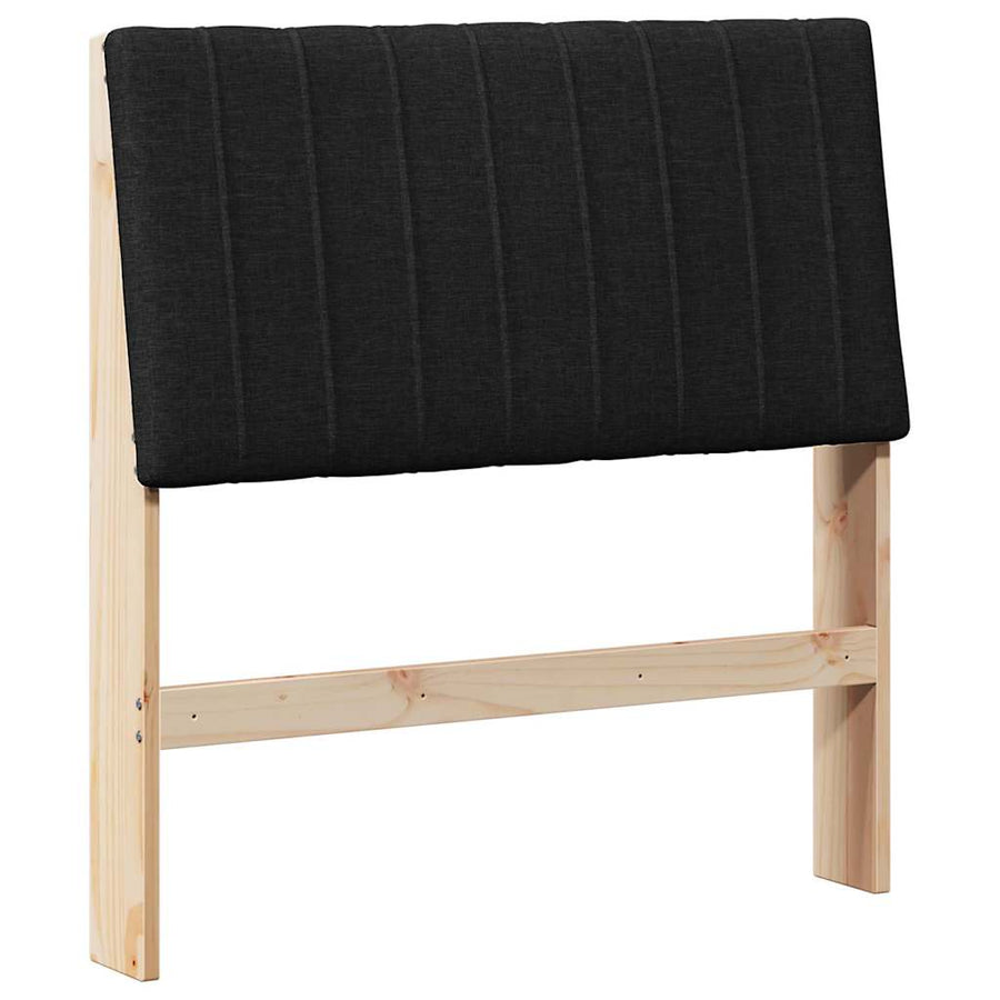 Gestoffeerd hoofdbord Zwart 90 cm Massief grenenhout