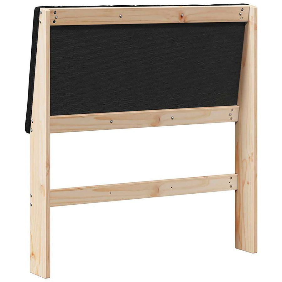 Gestoffeerd hoofdbord Zwart 90 cm Massief grenenhout