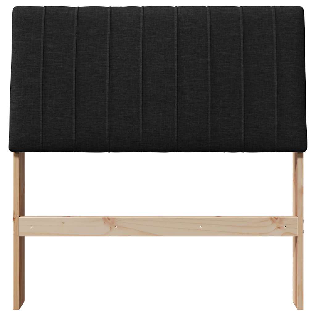 Gestoffeerd hoofdbord Zwart 90 cm Massief grenenhout