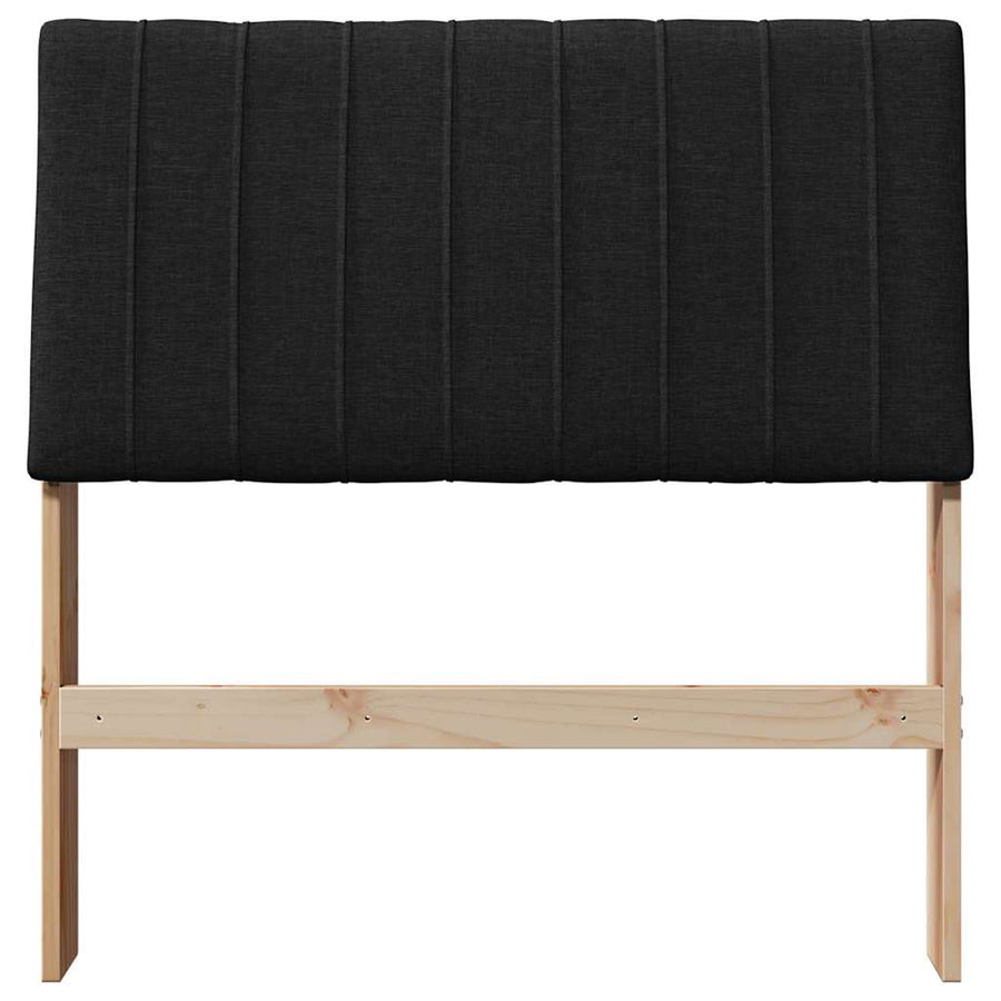 Gestoffeerd hoofdbord Zwart 90 cm Massief grenenhout