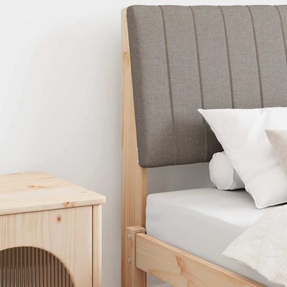 Gestoffeerd hoofdbord Taupe 90 cm Massief grenenhout
