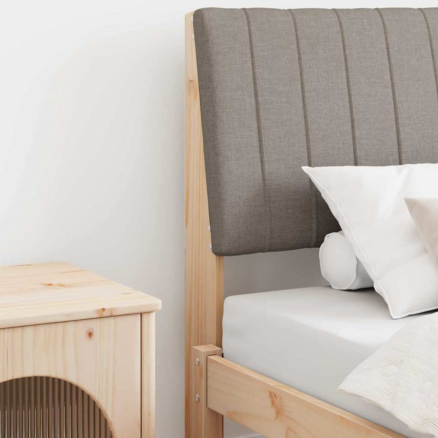 Gestoffeerd hoofdbord Taupe 90 cm Massief grenenhout
