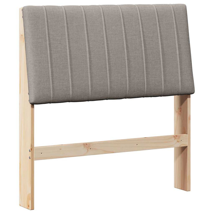 Gestoffeerd hoofdbord Taupe 90 cm Massief grenenhout