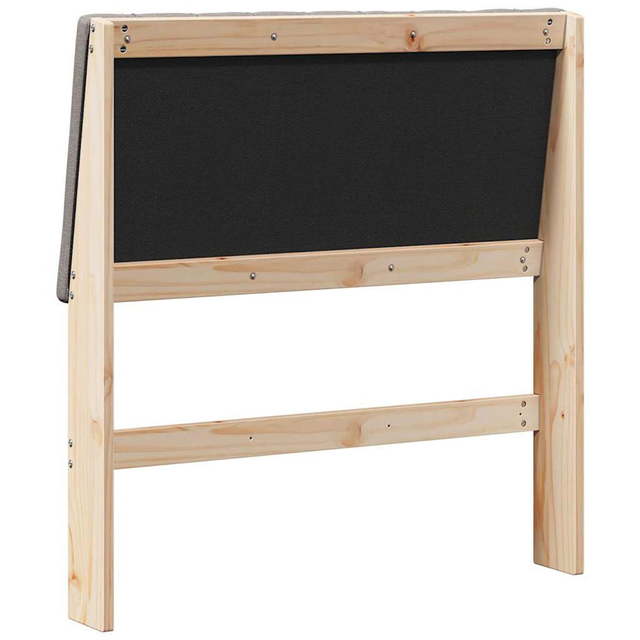Gestoffeerd hoofdbord Taupe 90 cm Massief grenenhout
