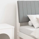 Upholstered headboard Light grey 90 cm Solid pine