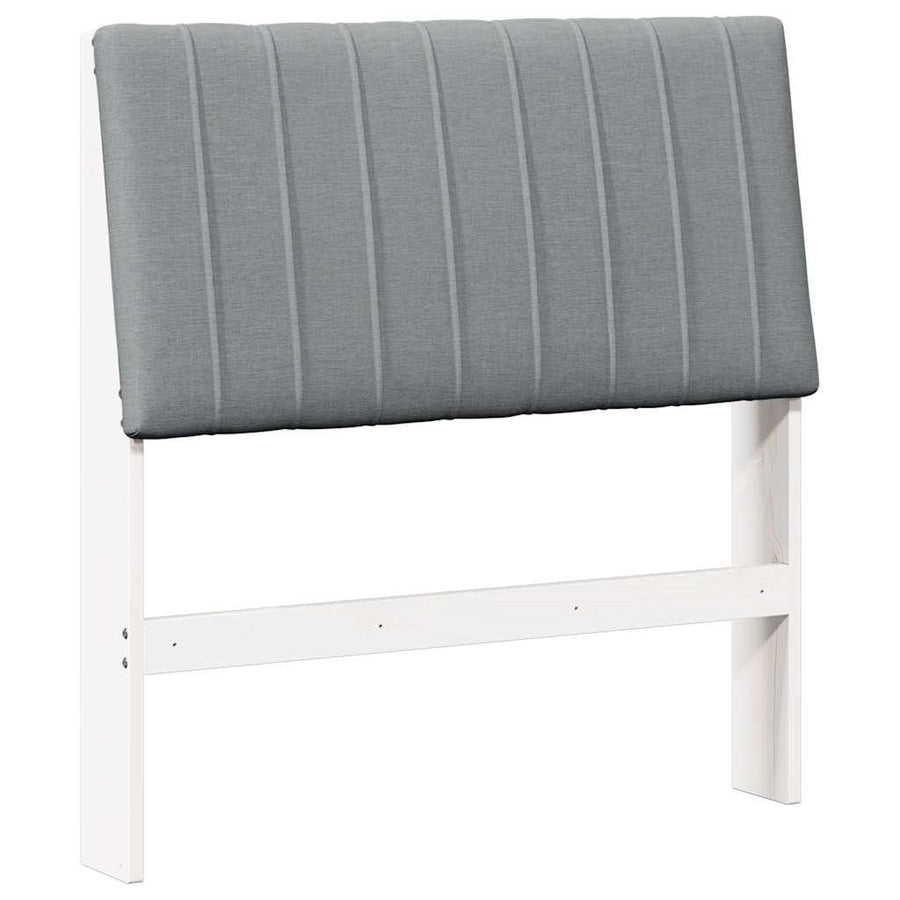 Gestoffeerd hoofdbord Lichtgrijs 90 cm Massief grenenhout