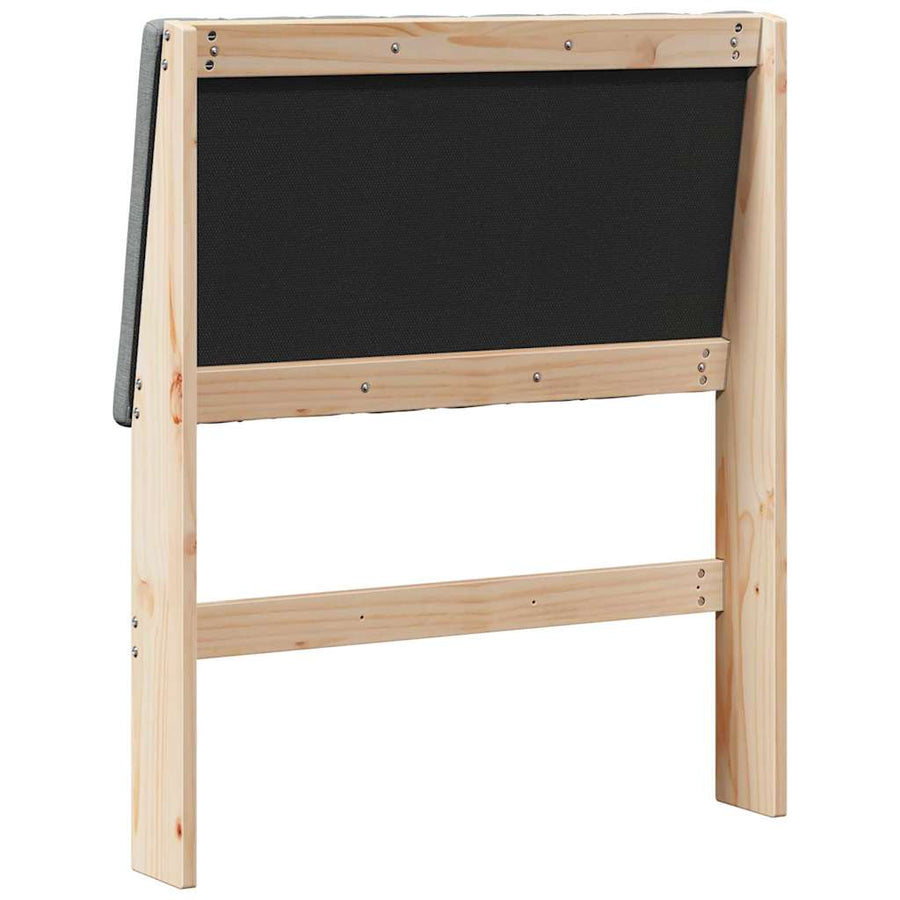 Gestoffeerd hoofdbord Donkergrijs 80 cm Massief grenenhout
