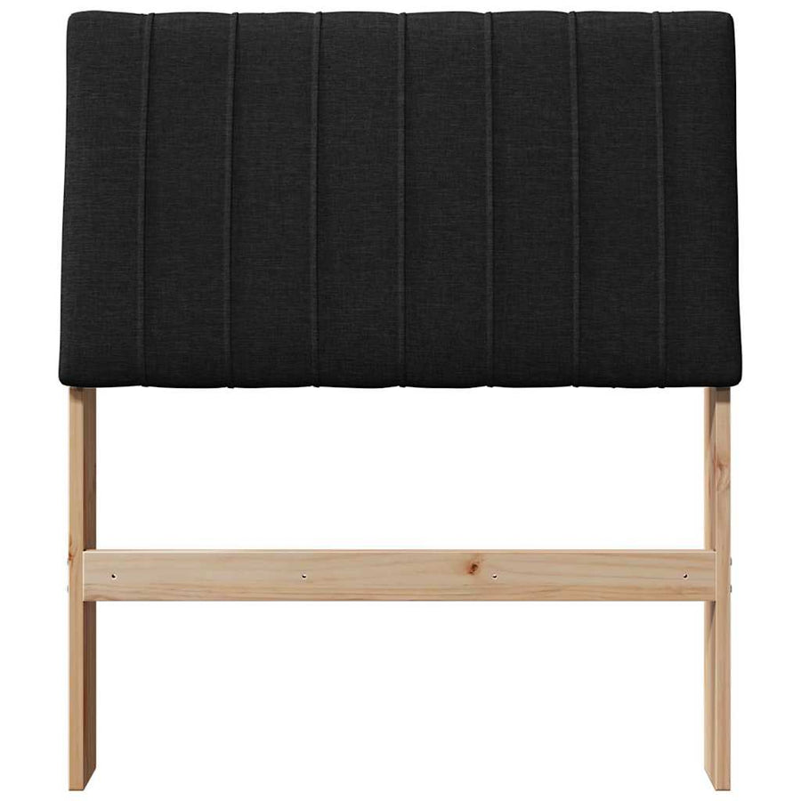Gestoffeerd hoofdbord Zwart 80 cm Massief grenenhout
