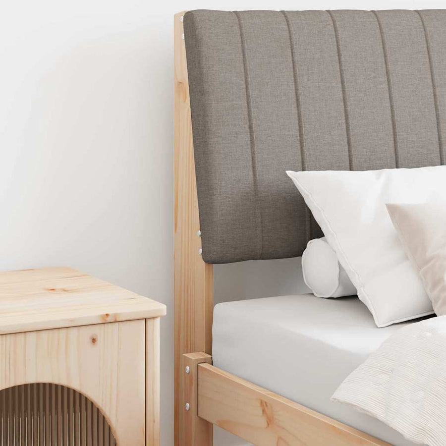 Gestoffeerd hoofdbord Taupe 80 cm Massief grenenhout