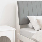 Upholstered Headboard Light Grey 80 cm Solid Pine