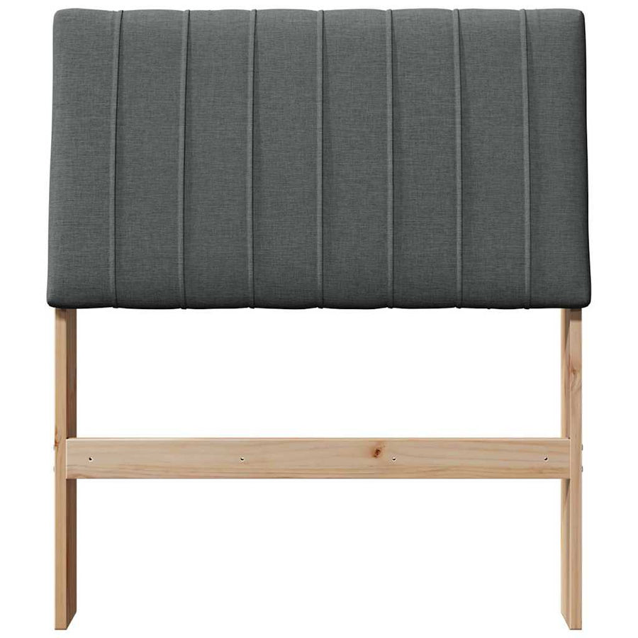Gestoffeerd hoofdbord Donkergrijs 75 cm Massief grenenhout