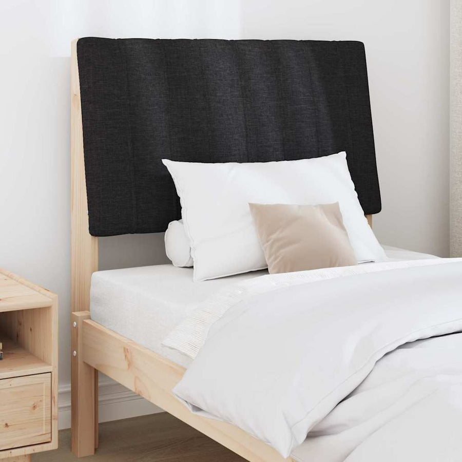 Gestoffeerd hoofdbord Zwart 75 cm Massief grenenhout