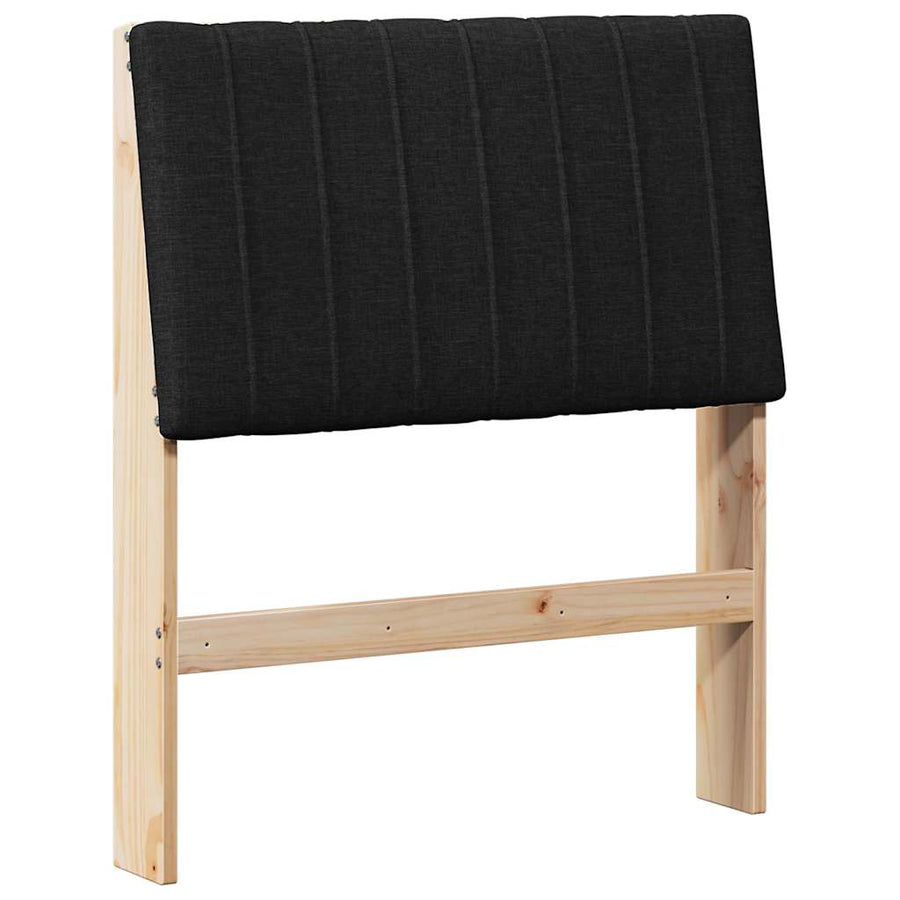 Gestoffeerd hoofdbord Zwart 75 cm Massief grenenhout