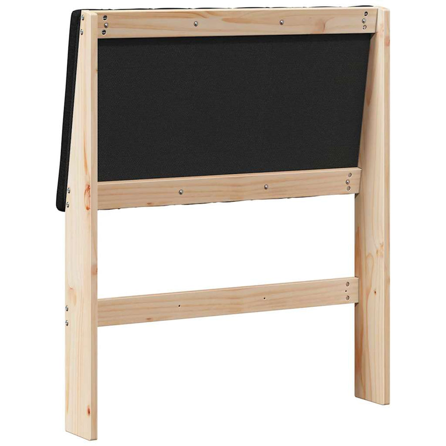 Gestoffeerd hoofdbord Zwart 75 cm Massief grenenhout