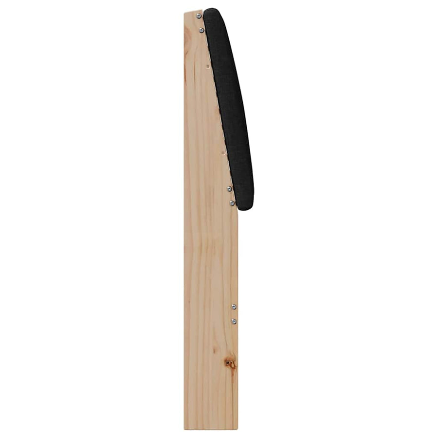 Gestoffeerd hoofdbord Zwart 75 cm Massief grenenhout