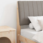 Upholstered Headboard Taupe 75 cm Solid Pine
