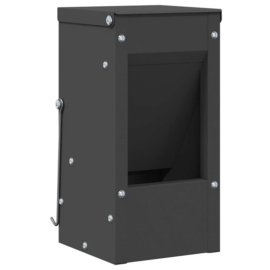 Konijnenvoer Zwart 12,5 x 12,5 x 25 cm Koudgewalst Staal