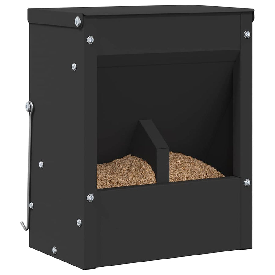 Konijnenvoer Zwart 20 x 12,5 x 25 cm Koudgewalst Staal