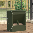 Konijnenvoerbak koudgewalst staal olijf groen 20x12,5x25 cm