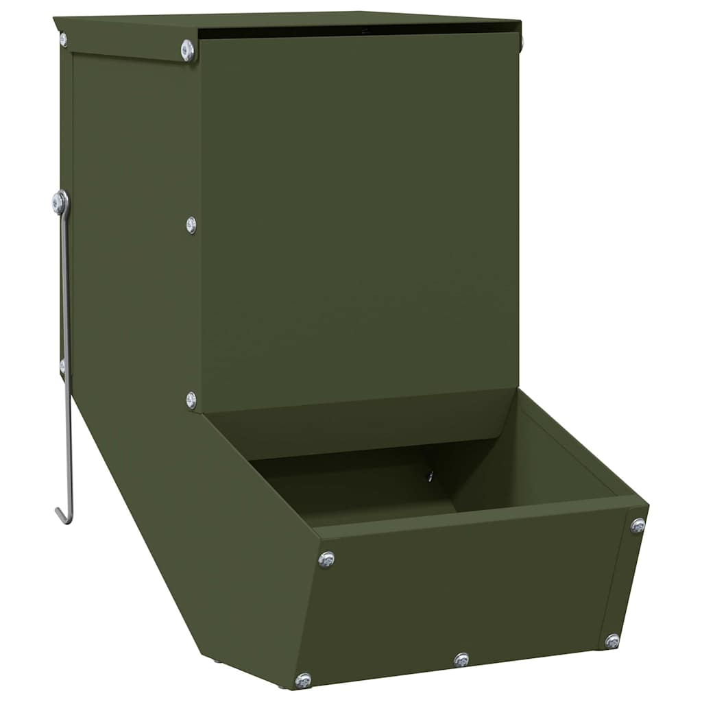 Konijnenvoer Olijf Groen 17.5 x 26 x 28.5 cm Koudgewalst Staal