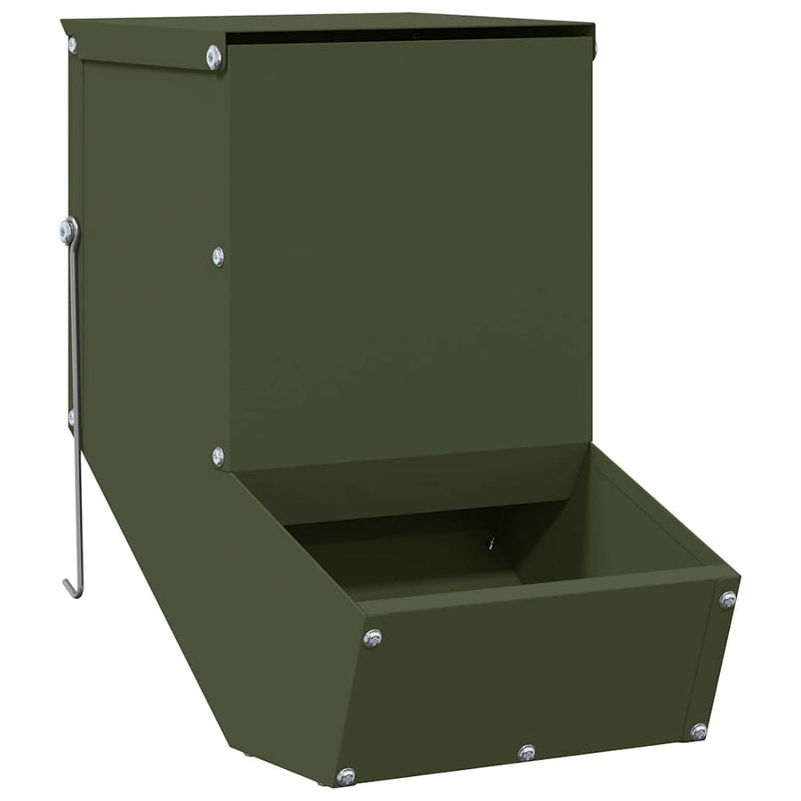 Konijnenvoer Olijf Groen 17.5 x 26 x 28.5 cm Koudgewalst Staal