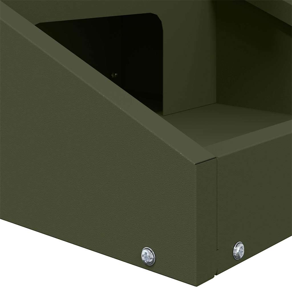 Hertenvoerbak Olijf Groen 28 x 30 x 80 cm Koudgewalst Staal