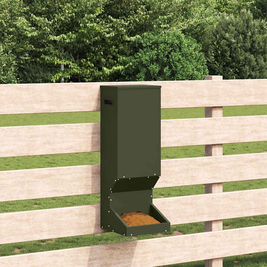 Hertenvoerbak Olijf Groen 28 x 30 x 80 cm Koudgewalst Staal