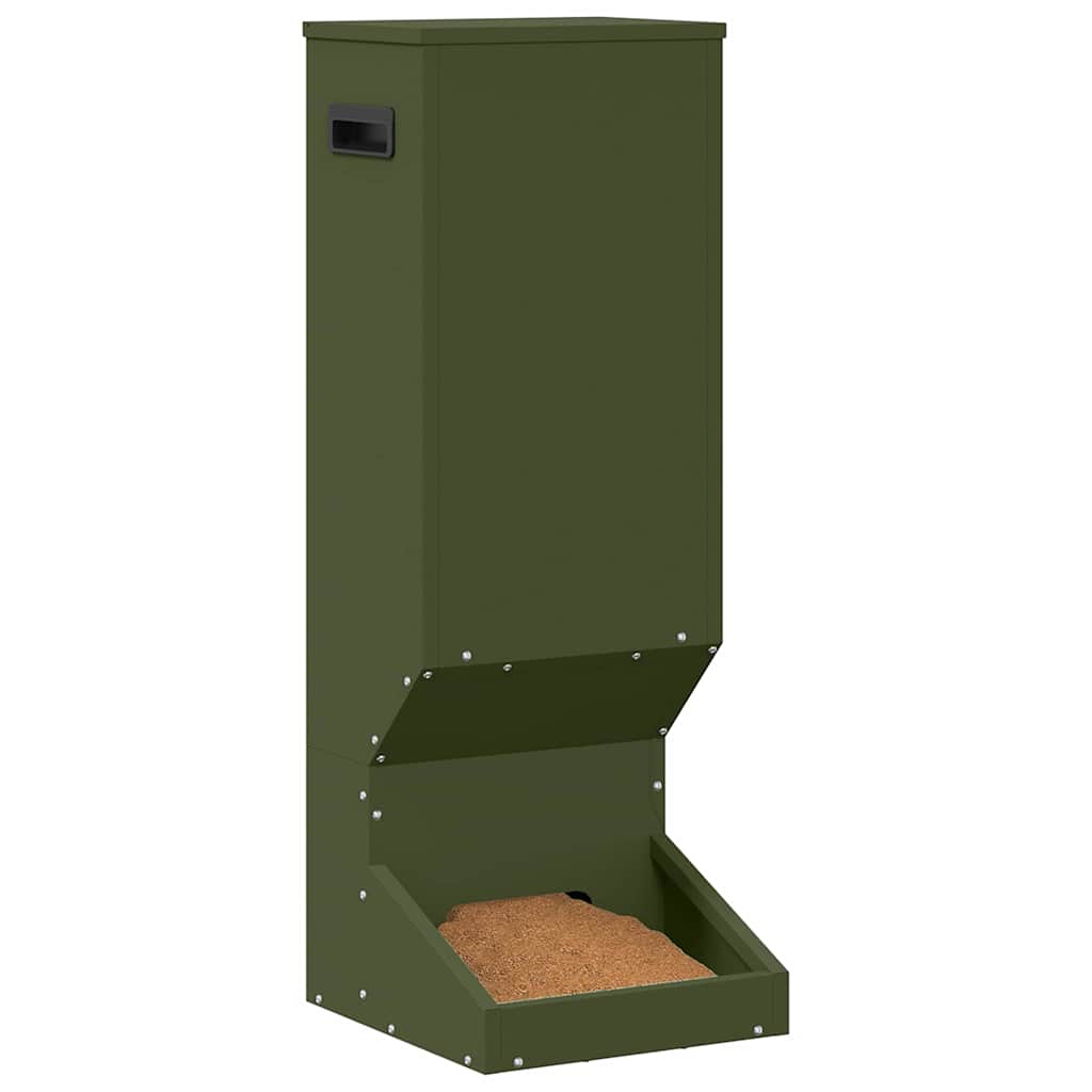 Hertenvoerbak Olijf Groen 28 x 30 x 80 cm Koudgewalst Staal