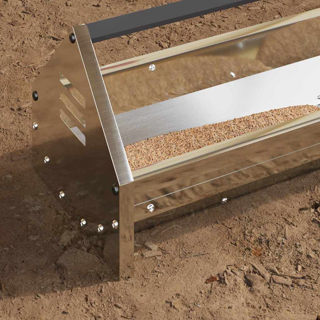 Kippen voederbak Zilver 108 x 20,5 x 20 cm Gegalvaniseerd staal
