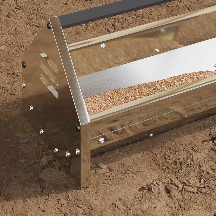 Kippen voederbak Zilver 108 x 20,5 x 20 cm Gegalvaniseerd staal